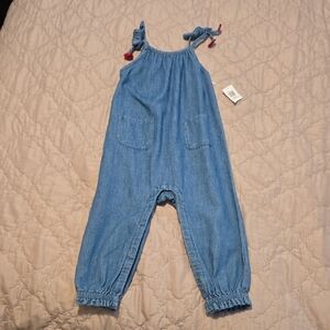 CUTE BABYGIRL SLEEVELESS LONG PANTS DENIM ROMPER